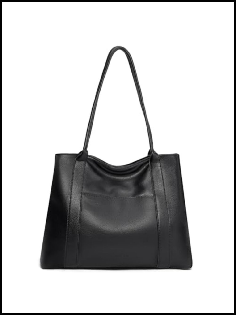 SENDEFN Large Vegan Leather Work Tote Shoulder Bag with Zip Pocket